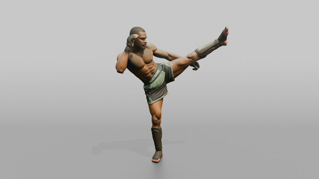 Kickboxer High Roundhouse Head Kick