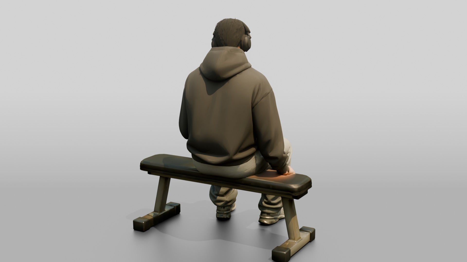 Man Sitting Checking Smartphone