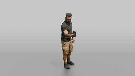 Vacationer Wearing Polo - 3D character model, view 1