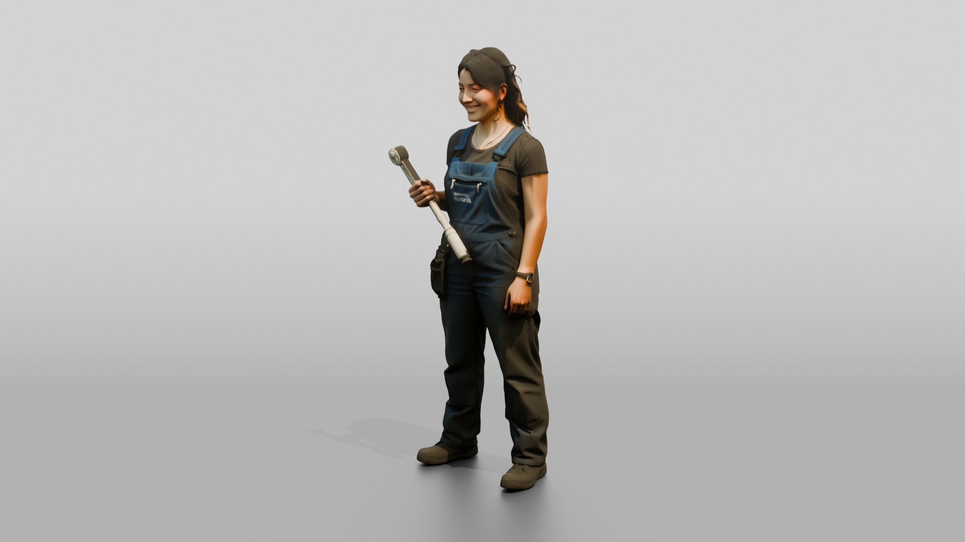 Mechanic Holding a Torque Wrench