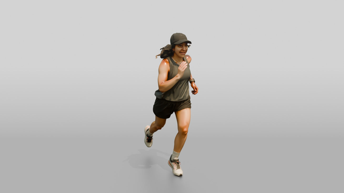 Latina Woman Running on the Boardwalk