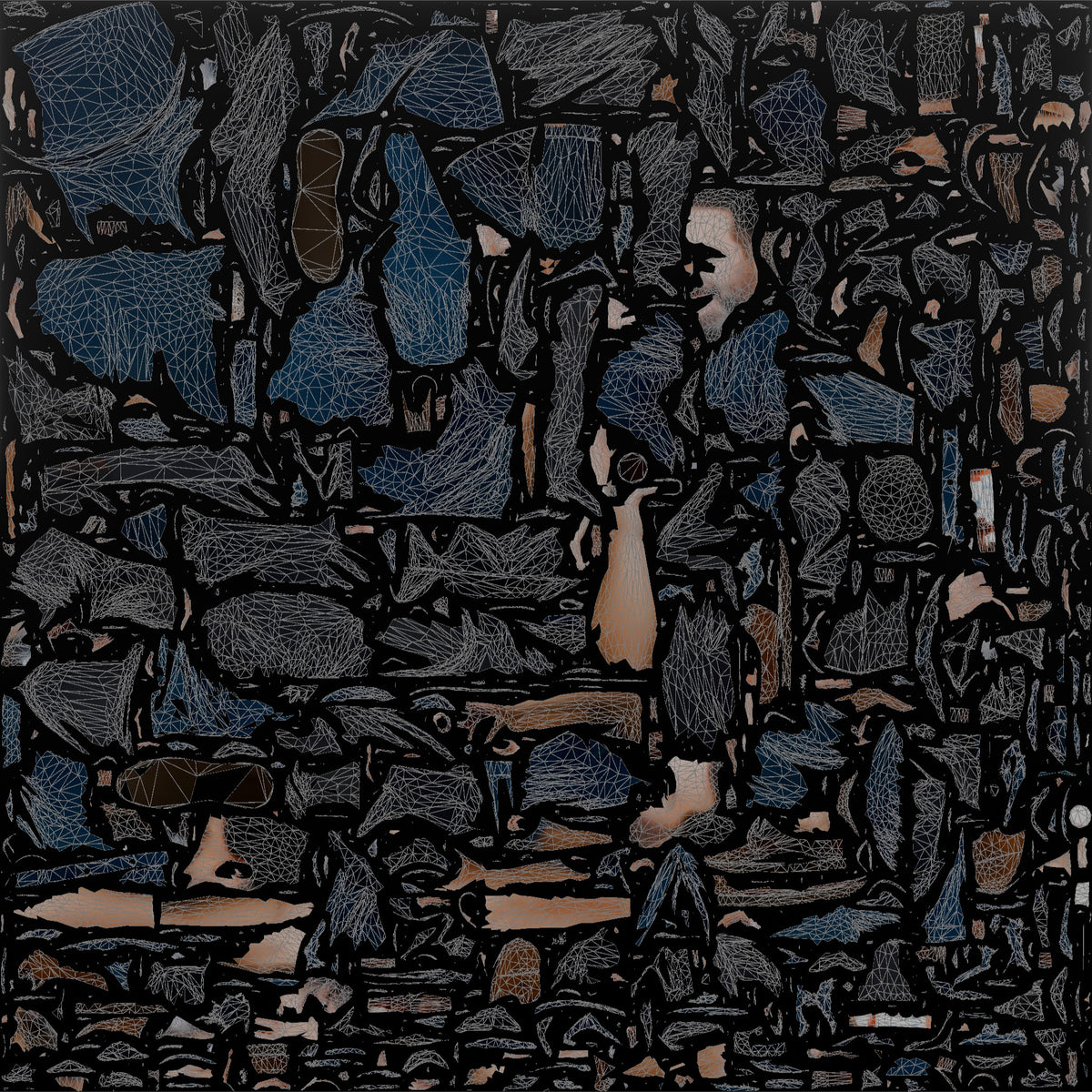 Patron Man Standing With A Beer Bottle In One Hand - UV layout, base color map