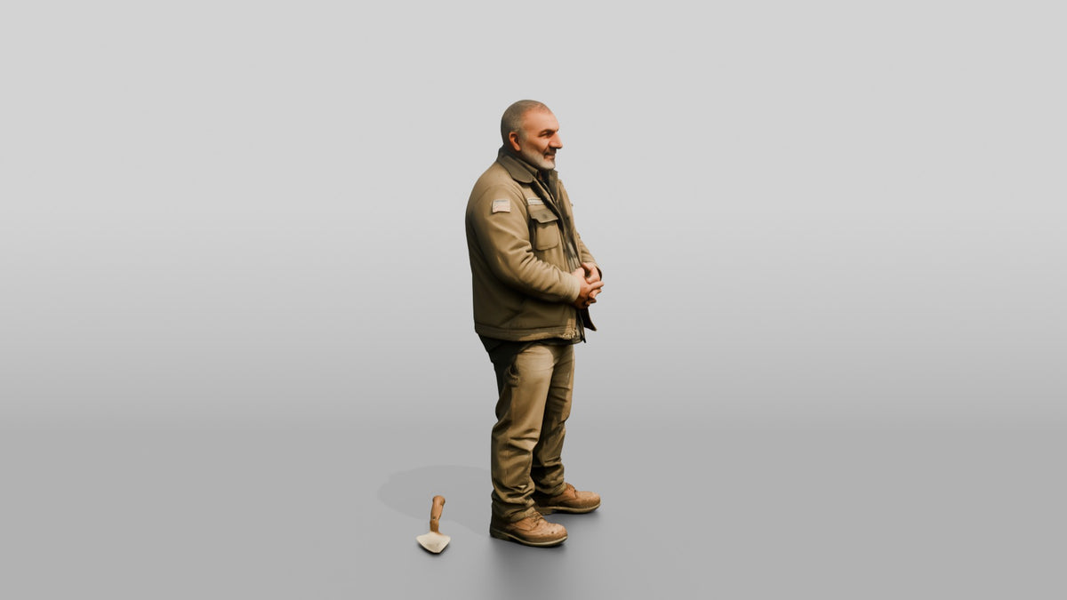 Construction Worker Man 88 - 3D character model, view 2