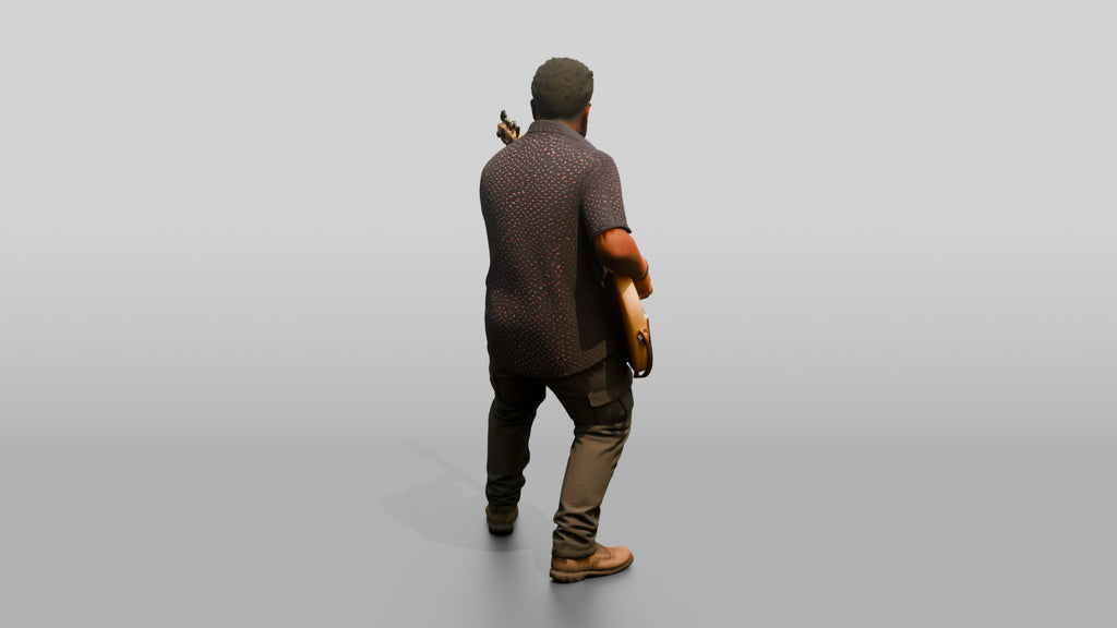 Funk Bassist Slapping Electric Bass