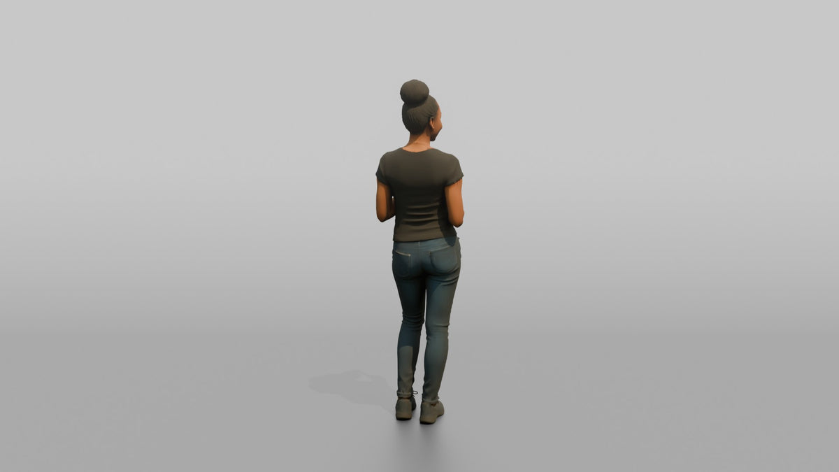 Nail Technician Man Holding A Nail File And Buffer - 3D character model, view 3