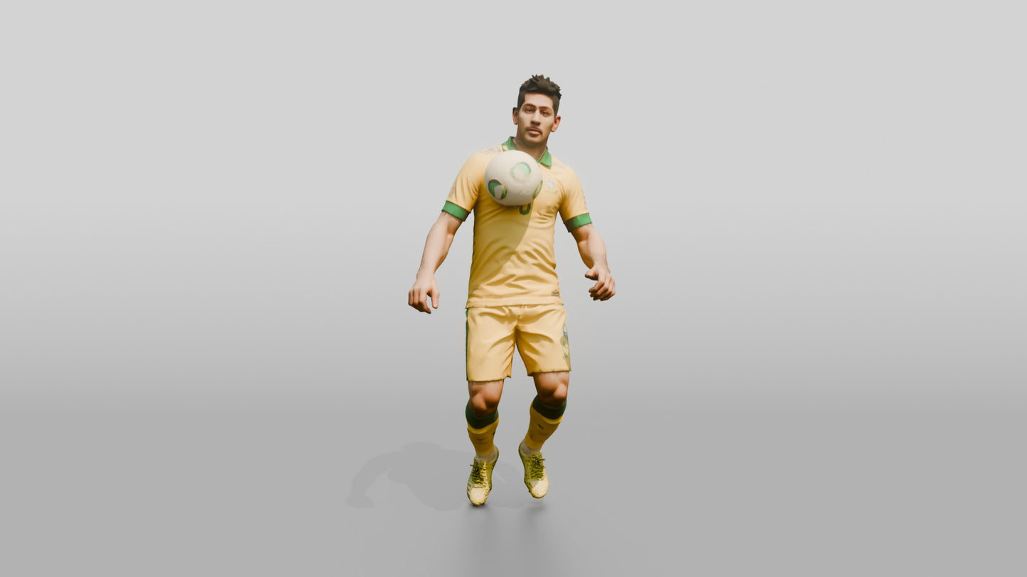 Soccer Player Controlling Ball on Chest