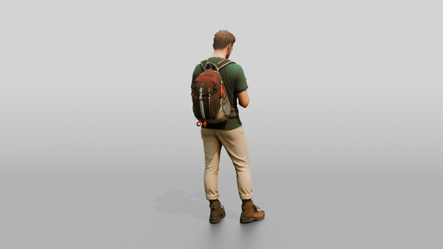 Man Checking Coastal Overlook Map