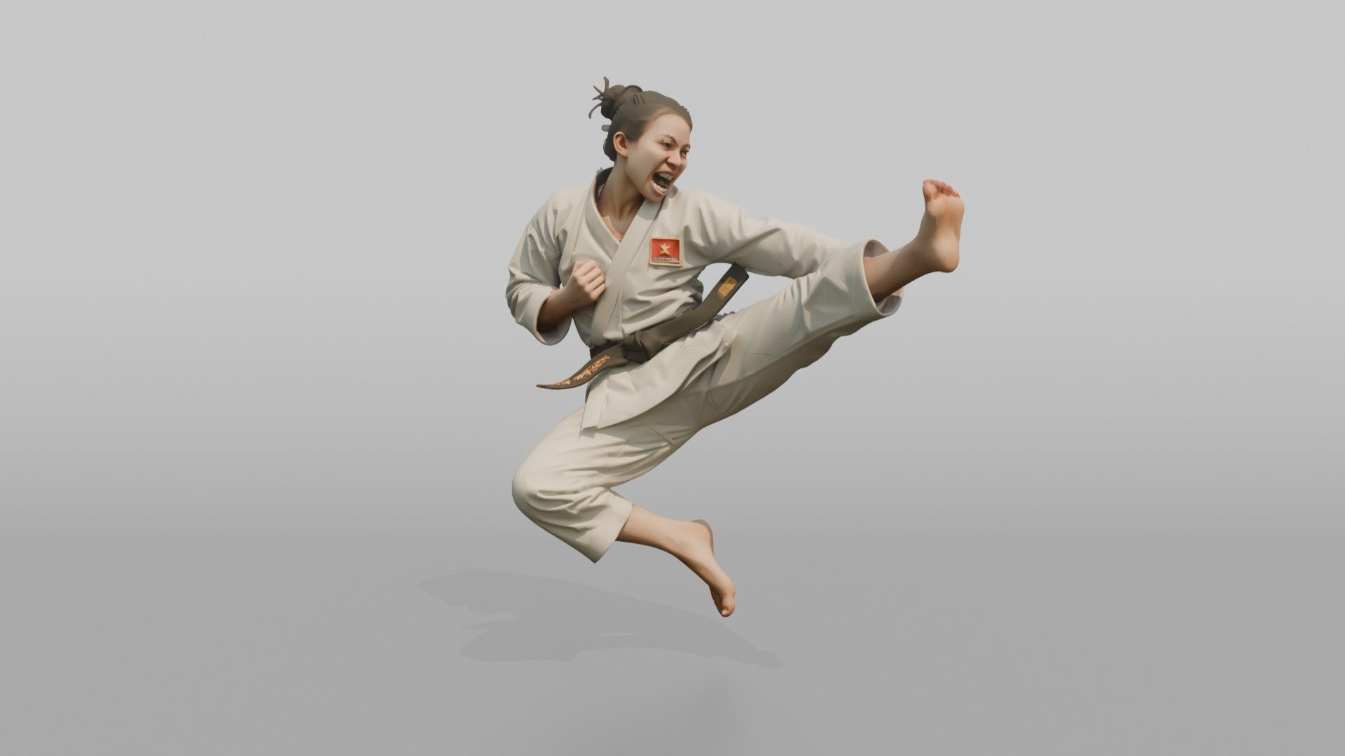 Karate Fighter Double Front Kick