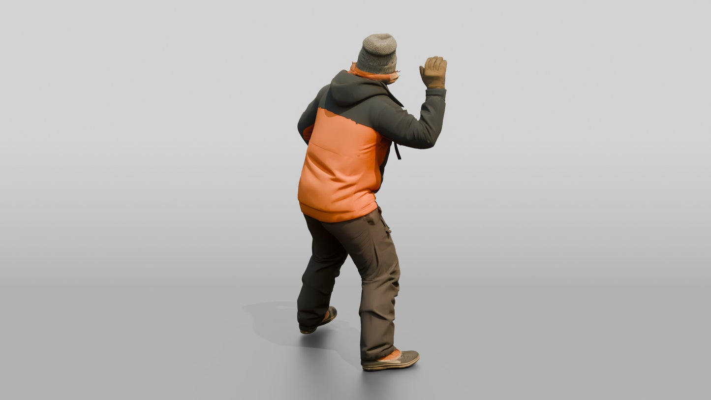 Norwegian Man in Snowball Fight