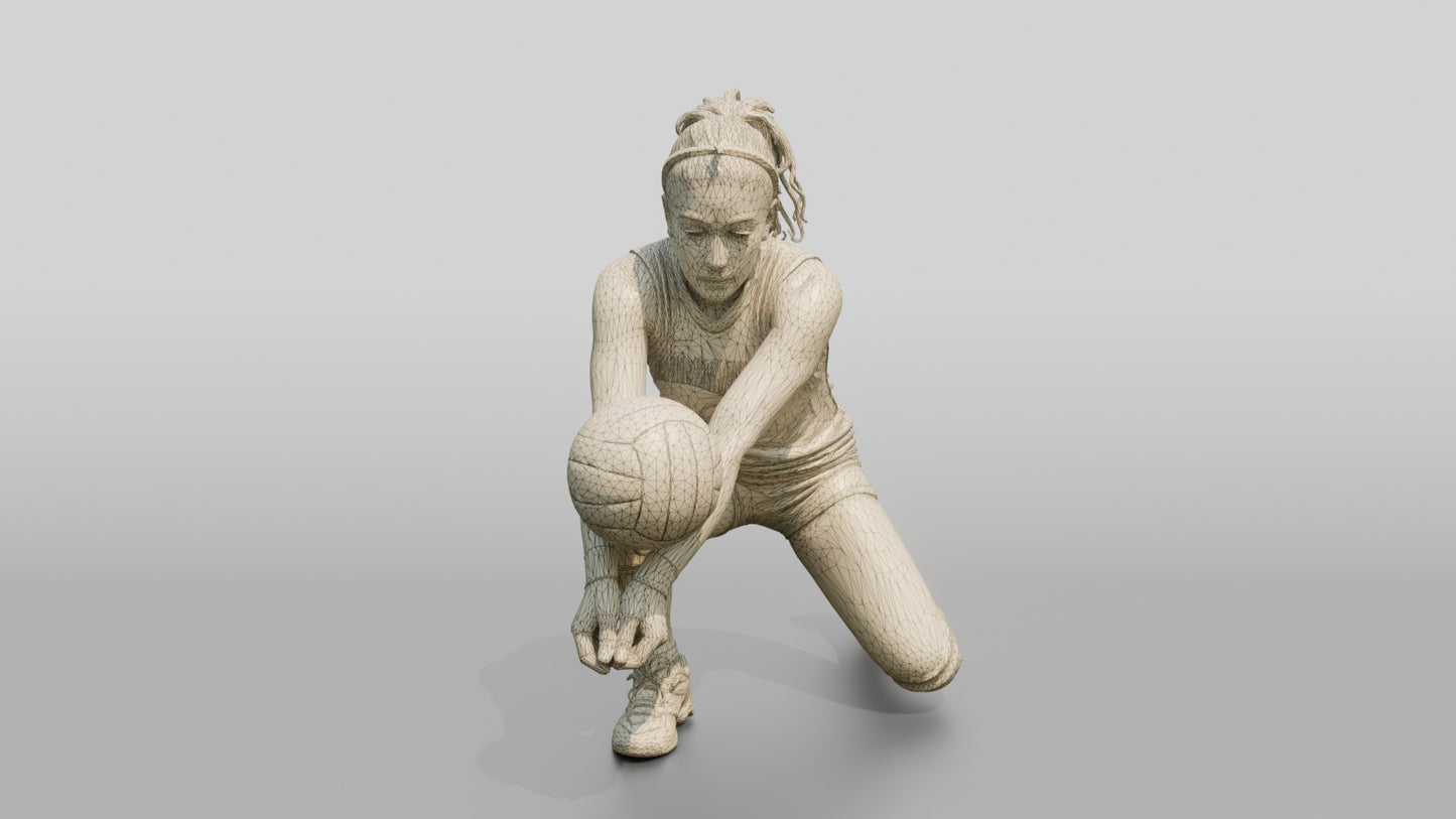 Female Volleyball Player in Orange Jersey