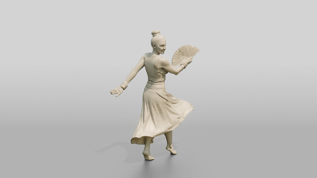 Boho Dancer with a Hand Fan
