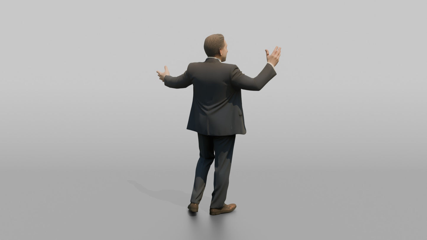Wedding Guest Gesturing While Telling a Story