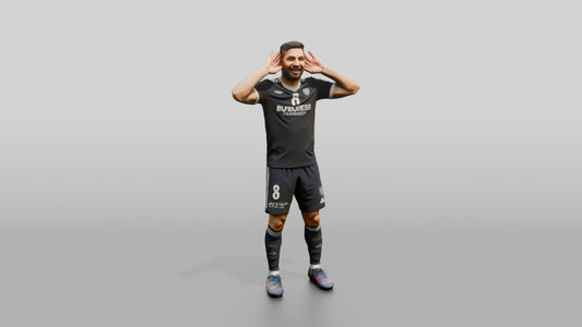 Soccer Player Penalty Kick Stance - 3D character model, view 1