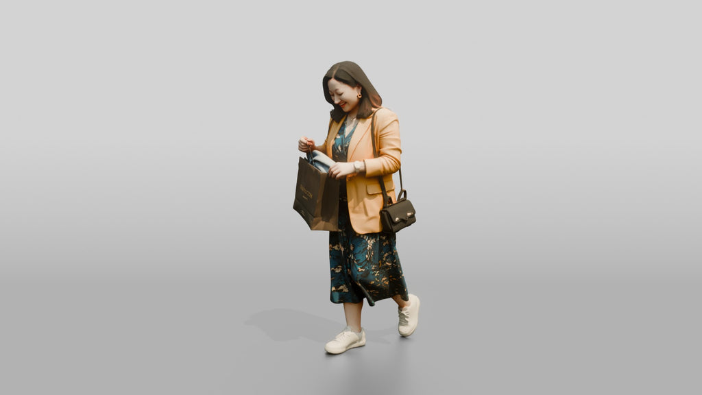 Chinese Woman Shopping in Stylish Outfit
