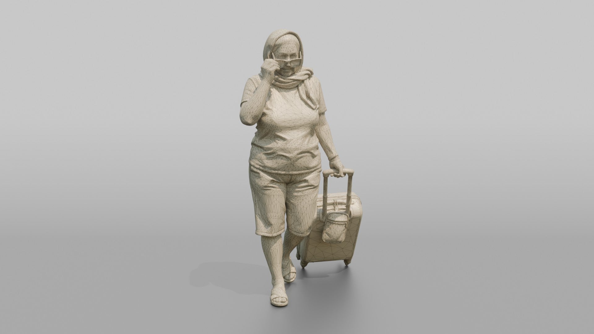 Traveler Putting On Sunglasses In Terminal