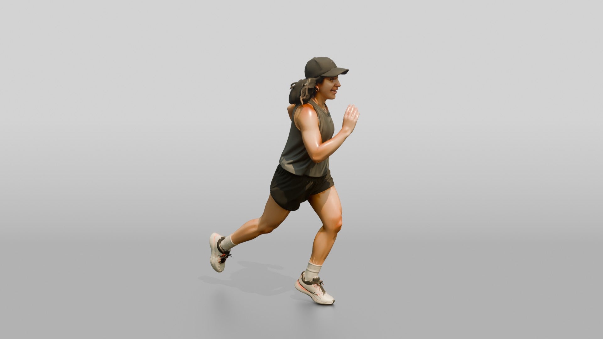 Latina Woman Running on the Boardwalk
