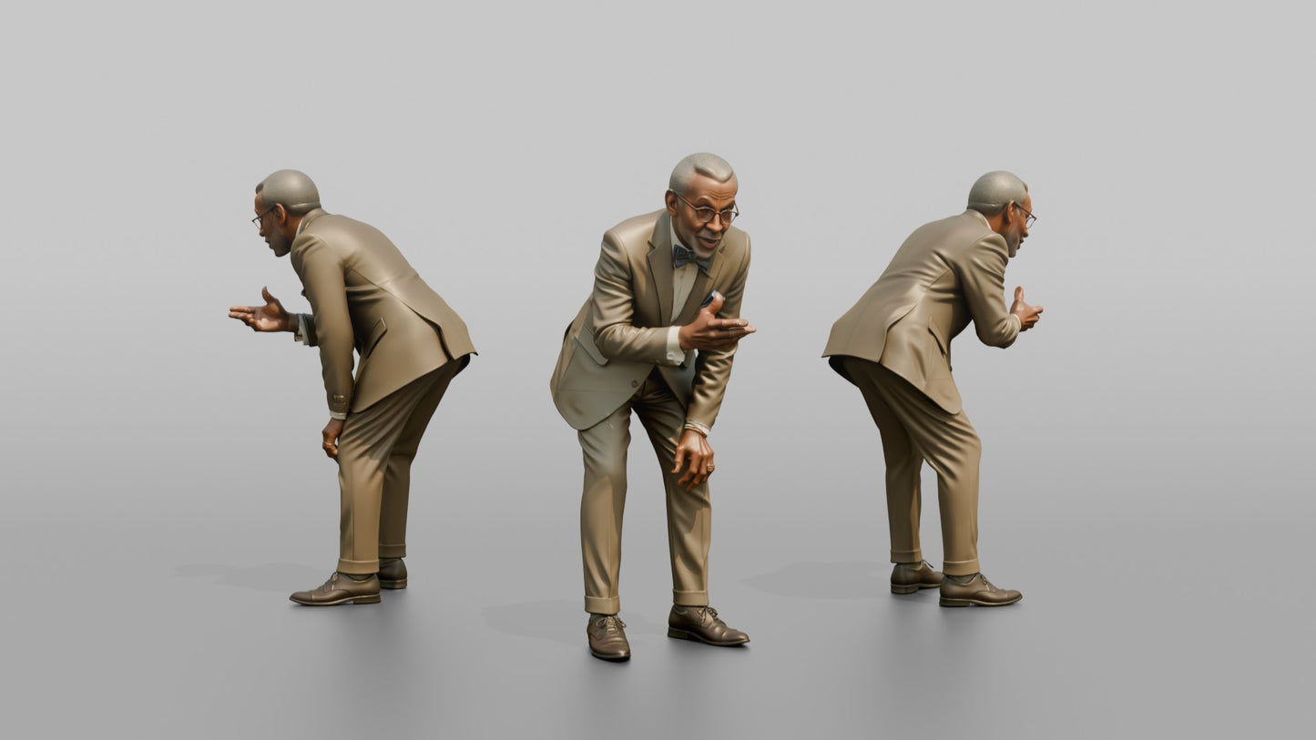 Elderly Wedding Guest in an Earnest Conversation