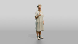 Elderly Woman Patient Giving a Thumbs Up - 3D character model, view 1