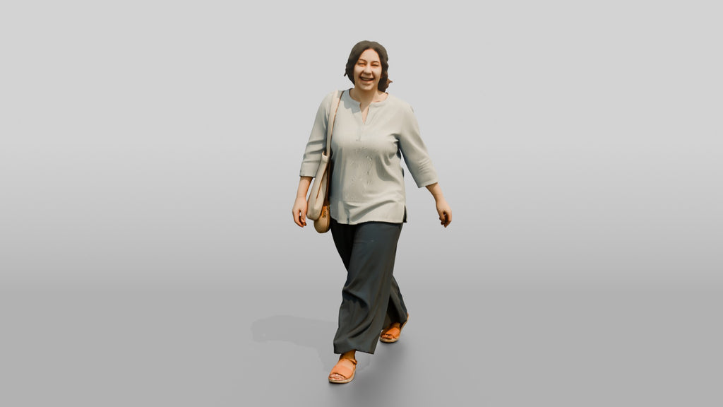 Plus-Size Young Egyptian Woman Laughing on a Shopping Street