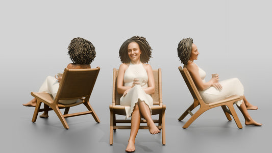 Woman Seated in a White Dress