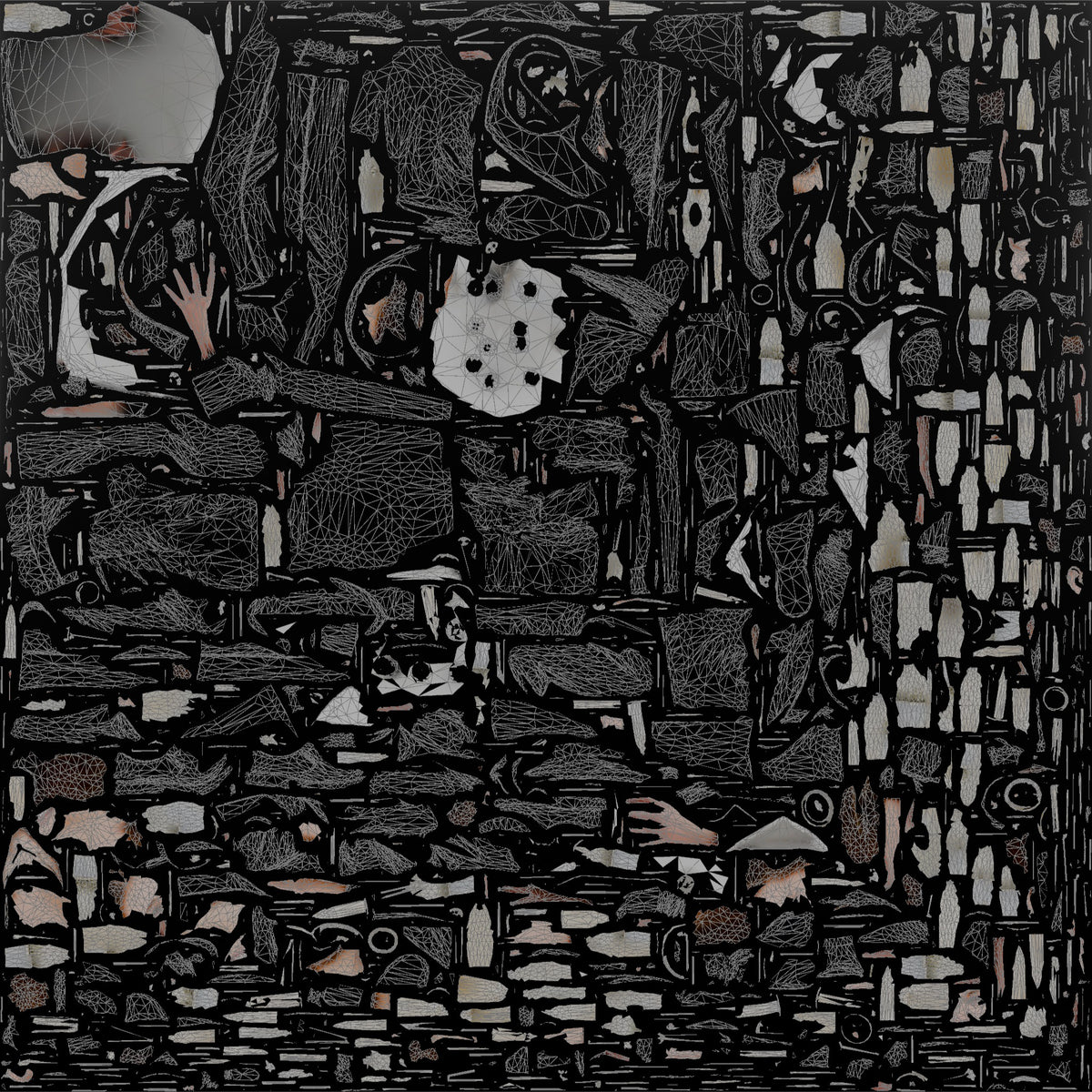 Cocktail Server Woman Balancing A Tray Of Champagne Glasses - UV layout, base color map