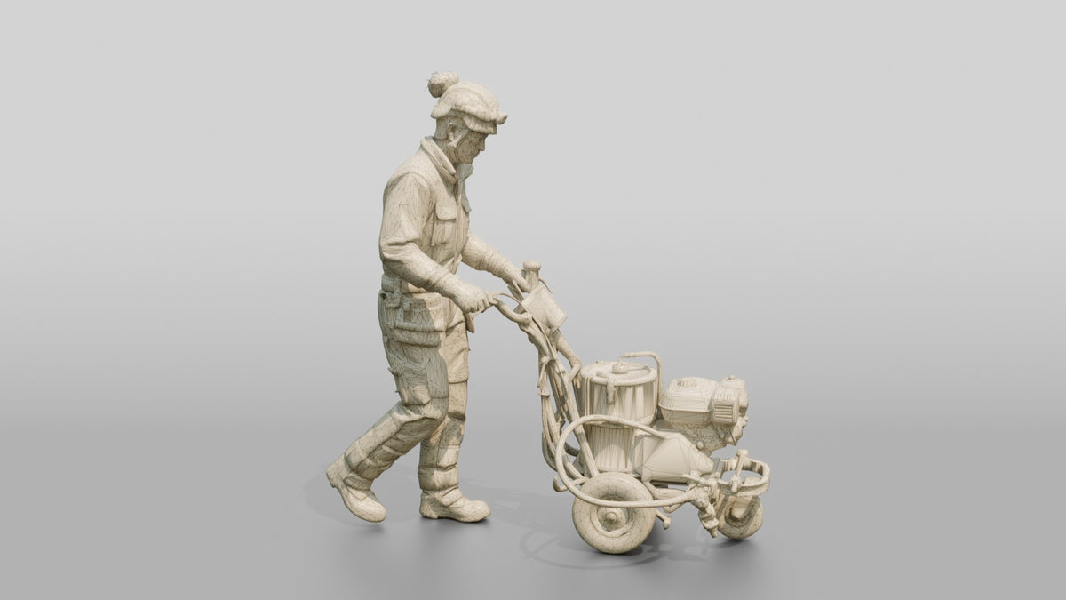 Construction Worker Woman 71 - wireframe topology preview