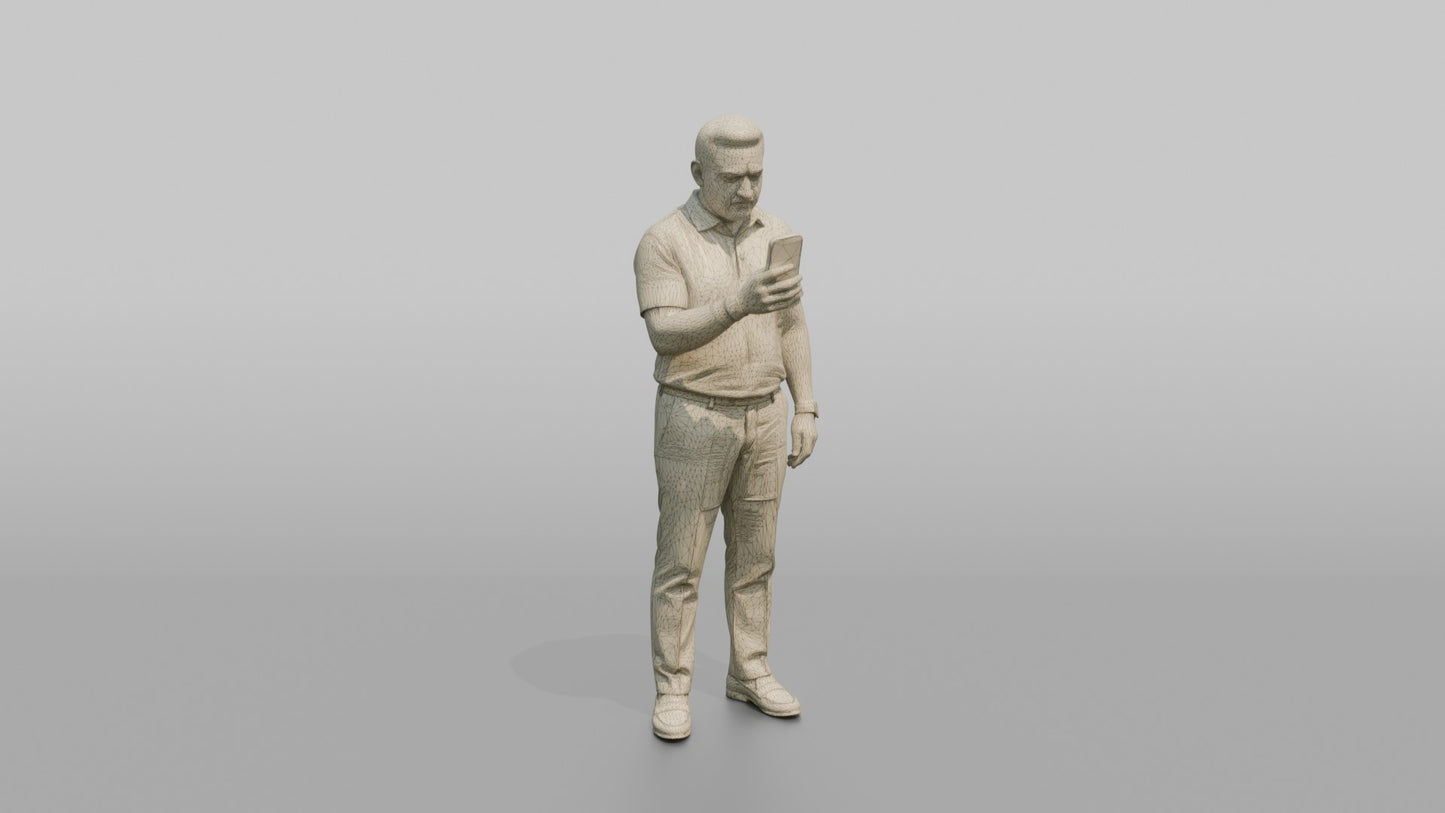 Vacationer Wearing Smart Casual Linen Polo And Trousers