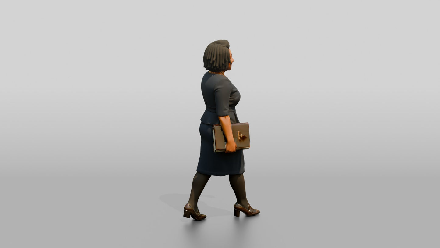 Businesswoman Walking with a Folder