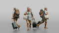 Traveler Jogging Late For A Flight