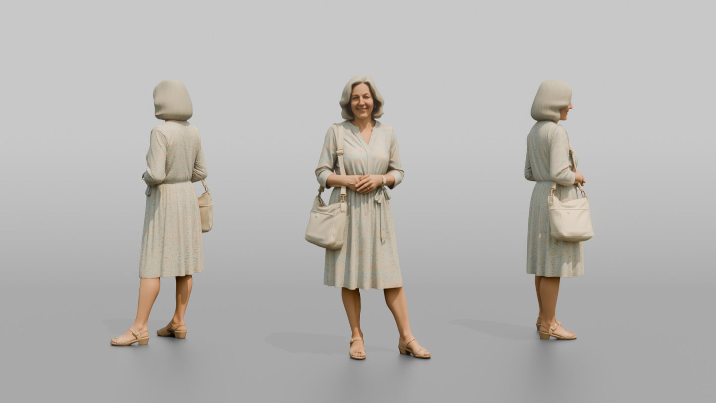 Dutch Grandmother in a Pastel Summer Dress