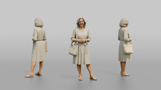 Dutch Grandmother in a Pastel Summer Dress