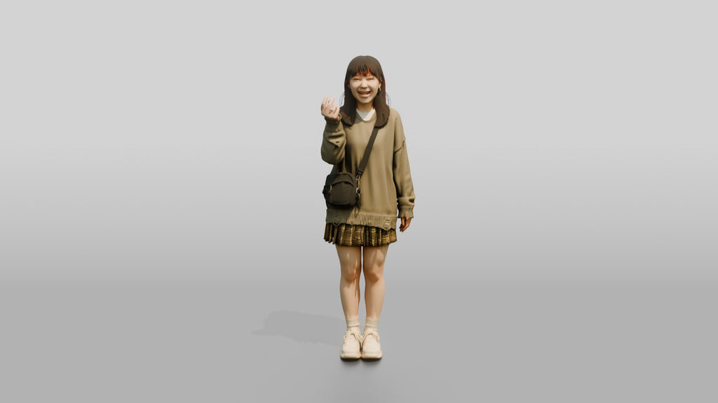 Asian Woman Laughing and Snapping Fingers
