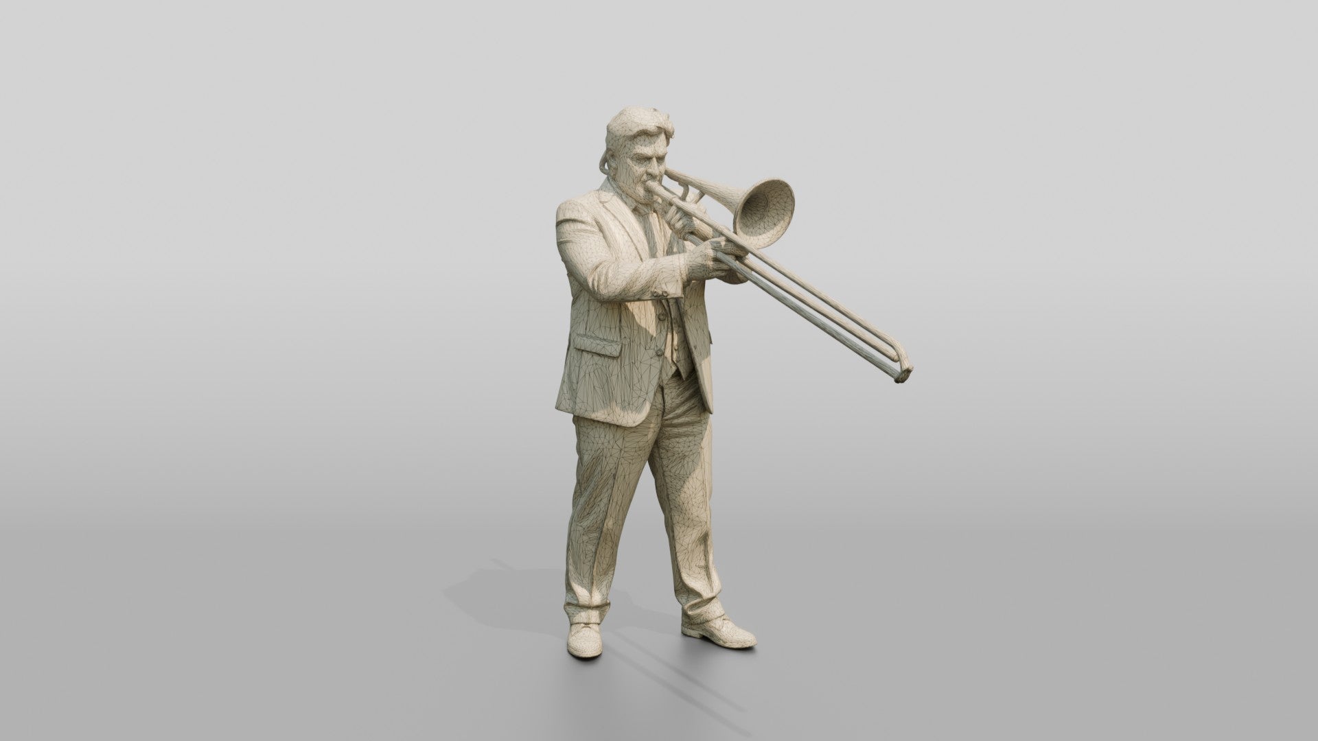 Trombone Player Extending Slide