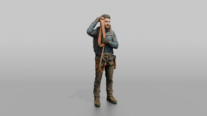 Mountaineer Slinging a Rope Over His Shoulder - 3D character model, view 1