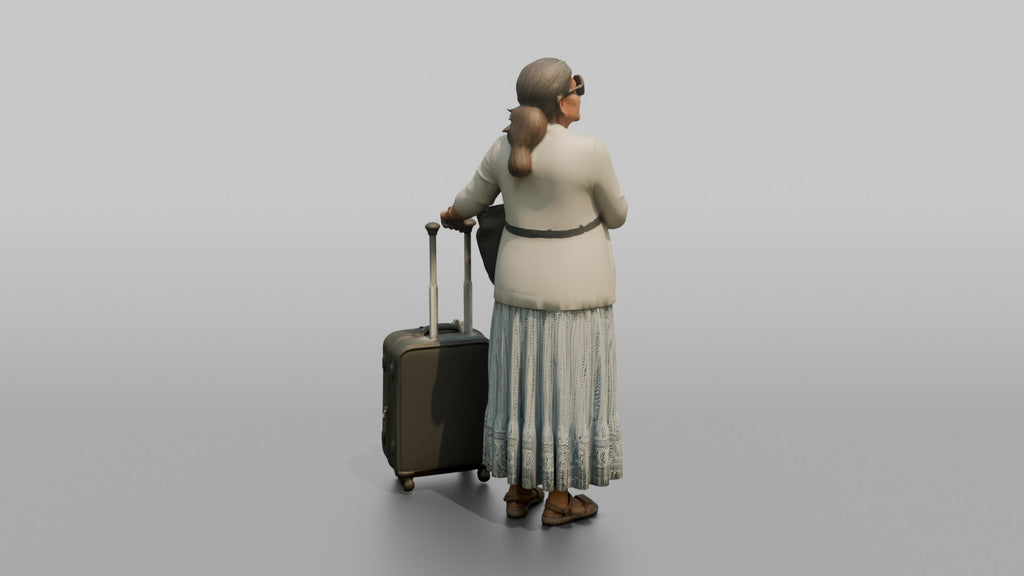 Traveler Hugging Her Carry-On Bag