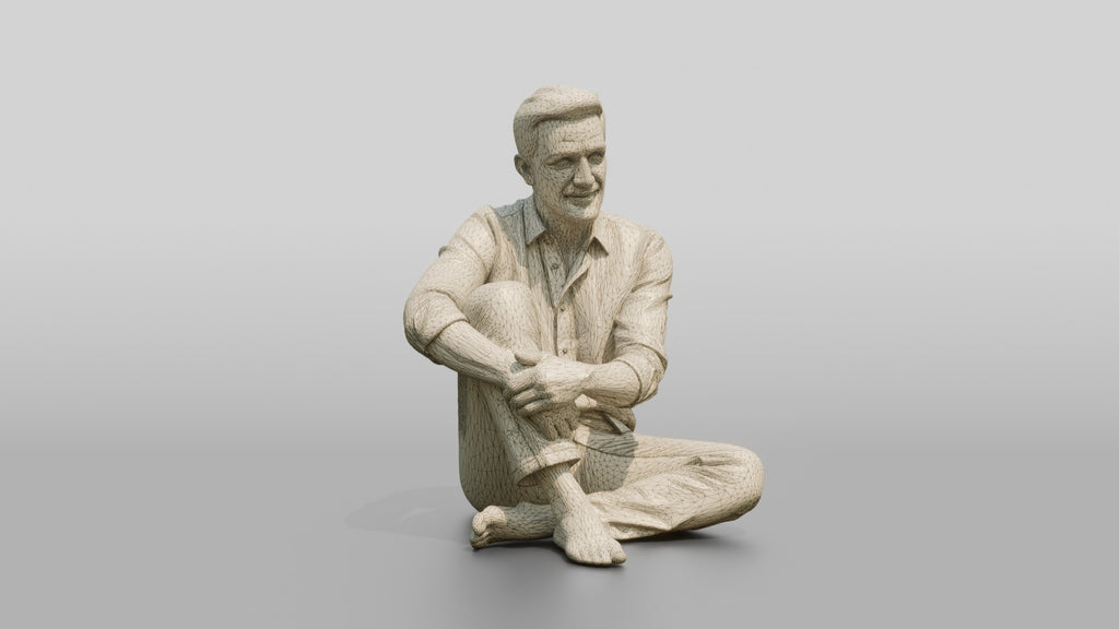 Man Seated Resting on His Knee
