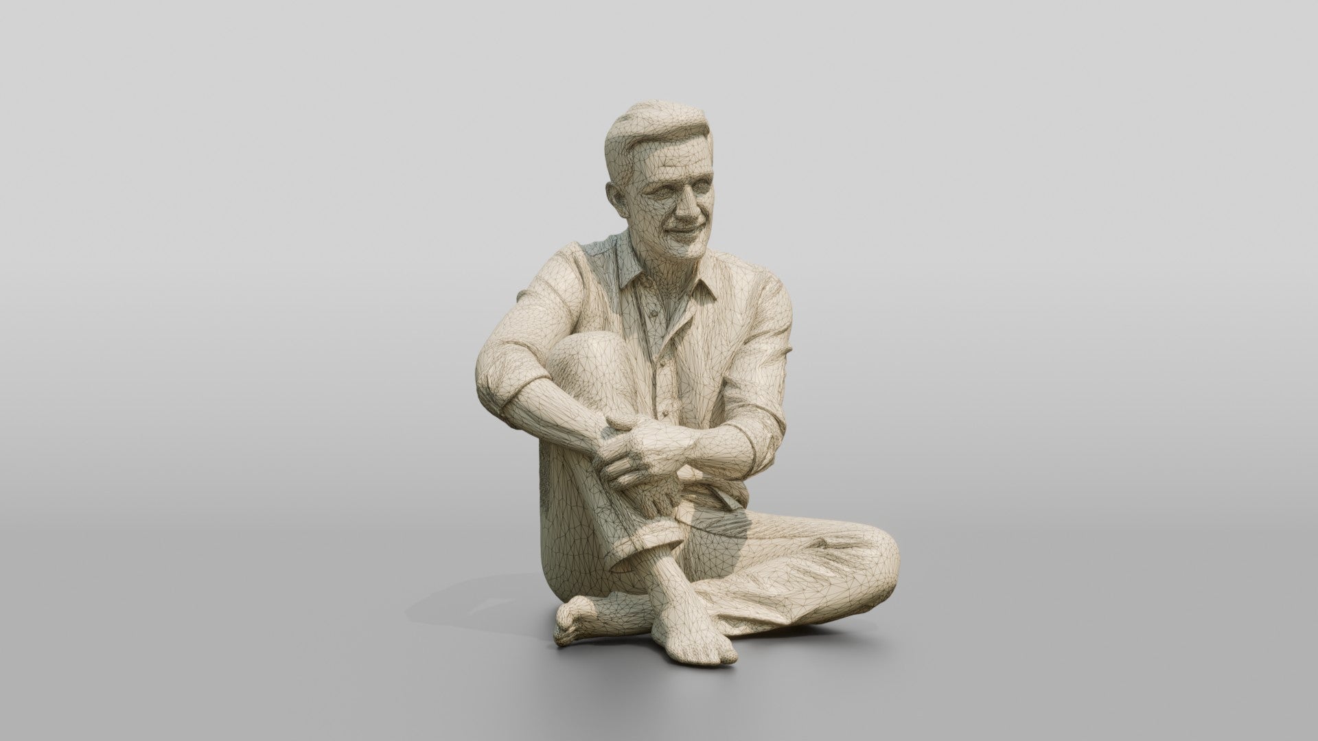 Man Seated Resting on His Knee