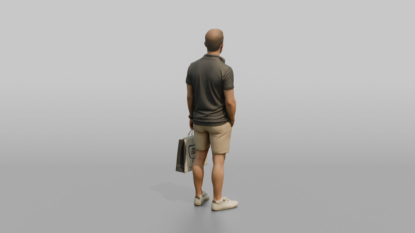 Vacationer Wearing Relaxed Polo Shirt