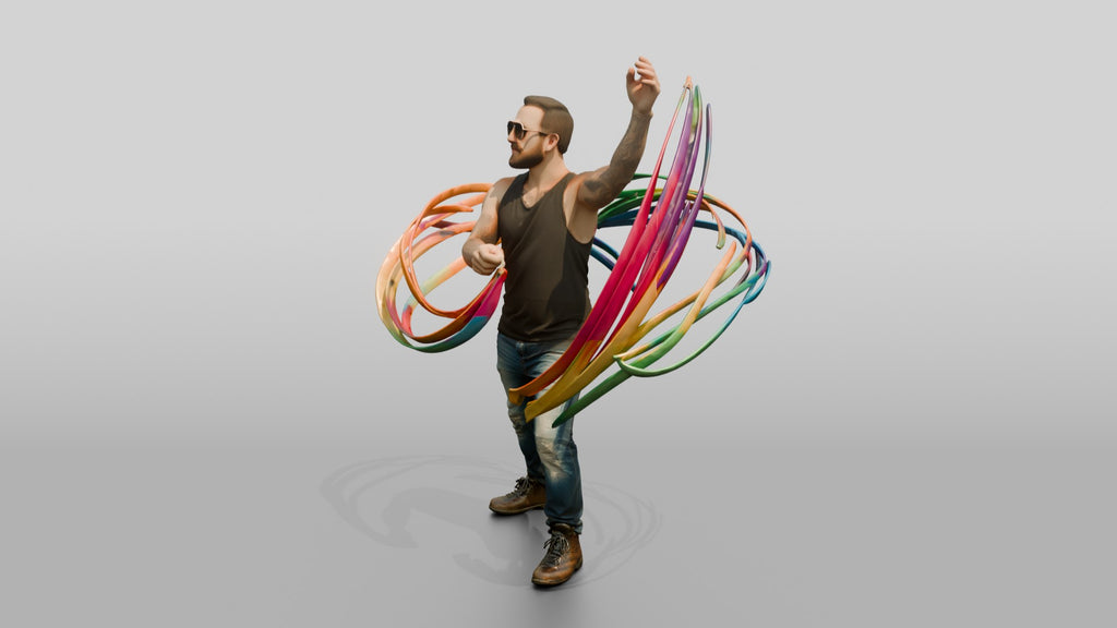 Man Dancing with Festival Ribbons