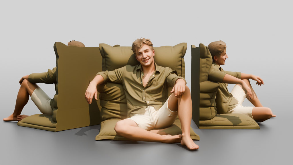 Man Reclining on a Lounge Cushion