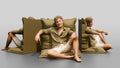 Man Reclining on a Lounge Cushion