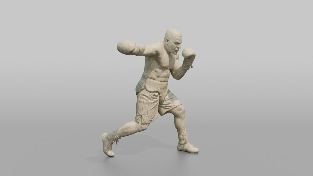 Boxer Lunging Jab While Stepping Forward
