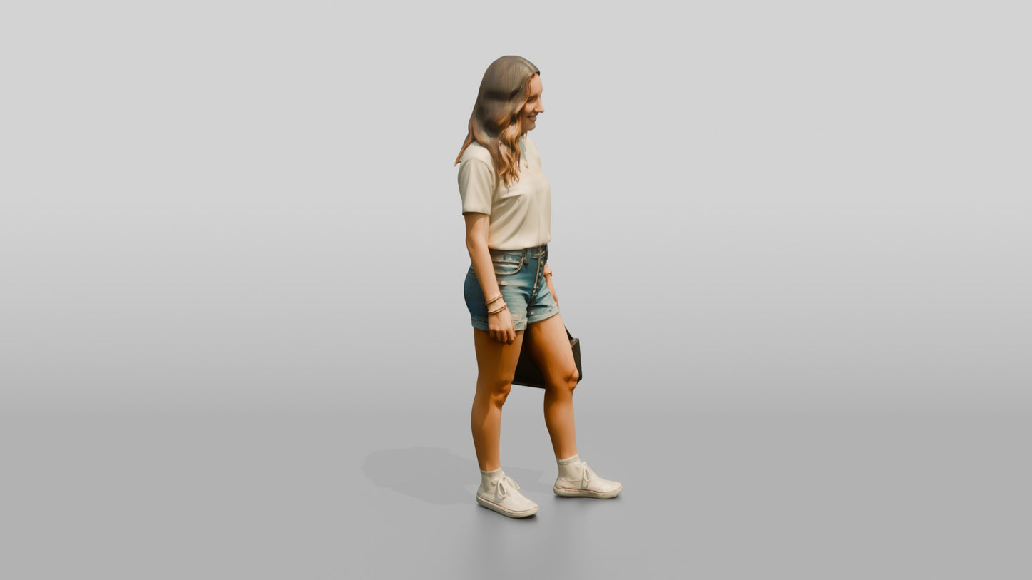Caucasian Woman in Vintage Graphic Tee