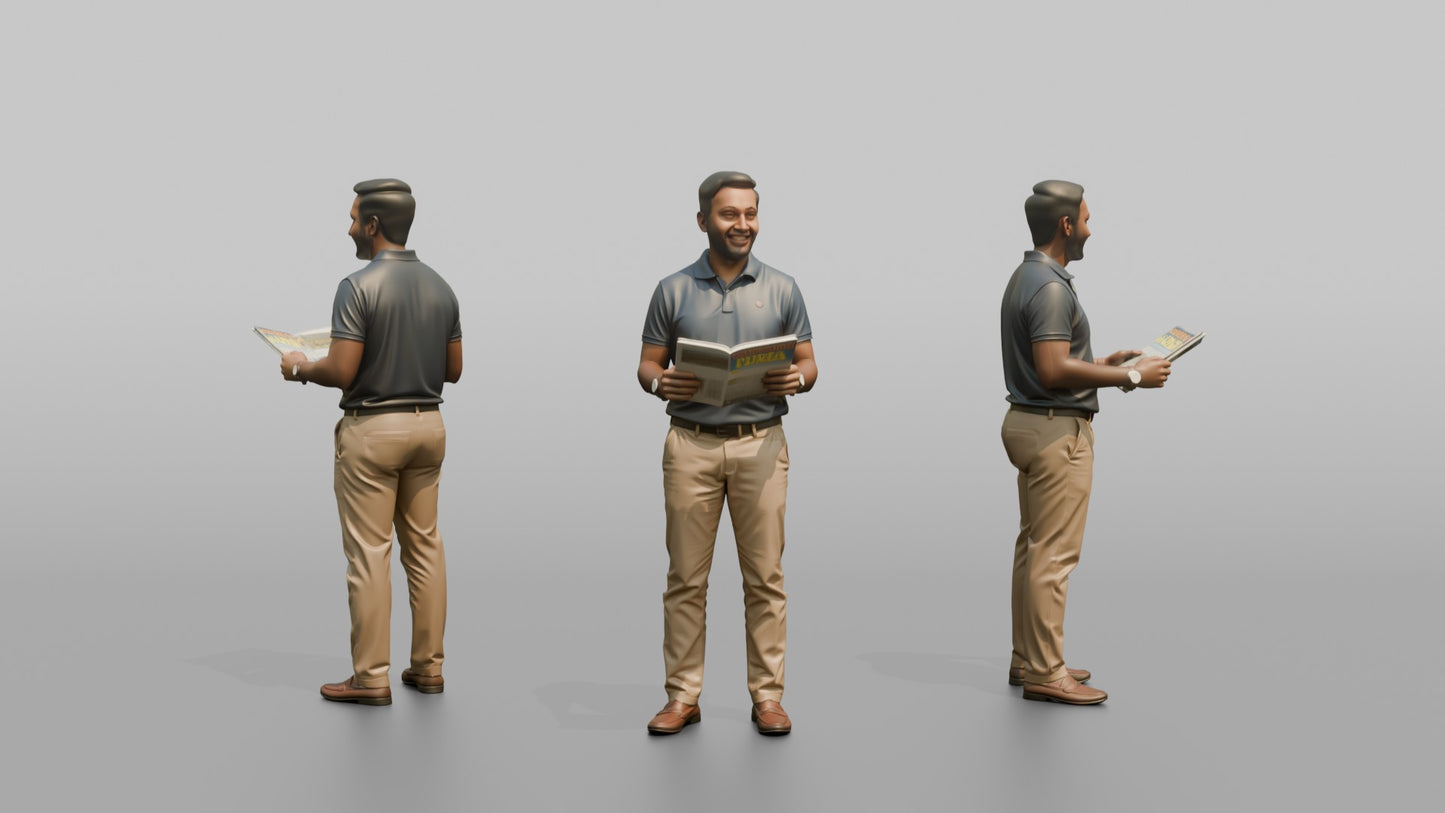 Vacationer Wearing Casual Polo Shirt And Chinos