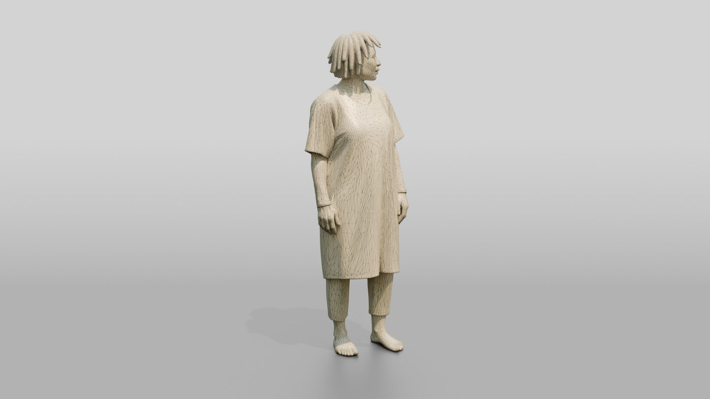 Woman Patient Standing in a Hospital Gown