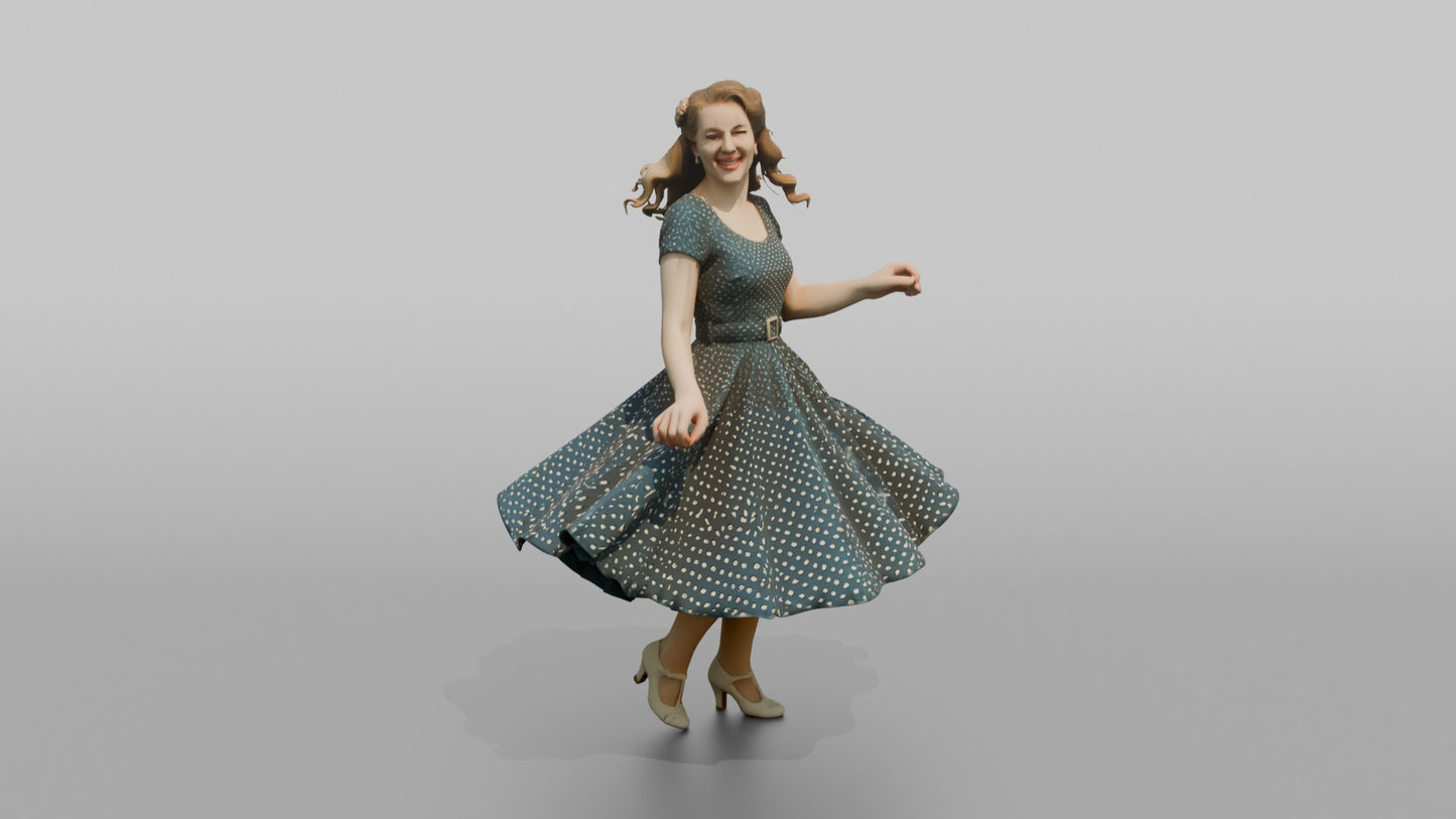 Wedding Guest Twirling Her Vintage Dress