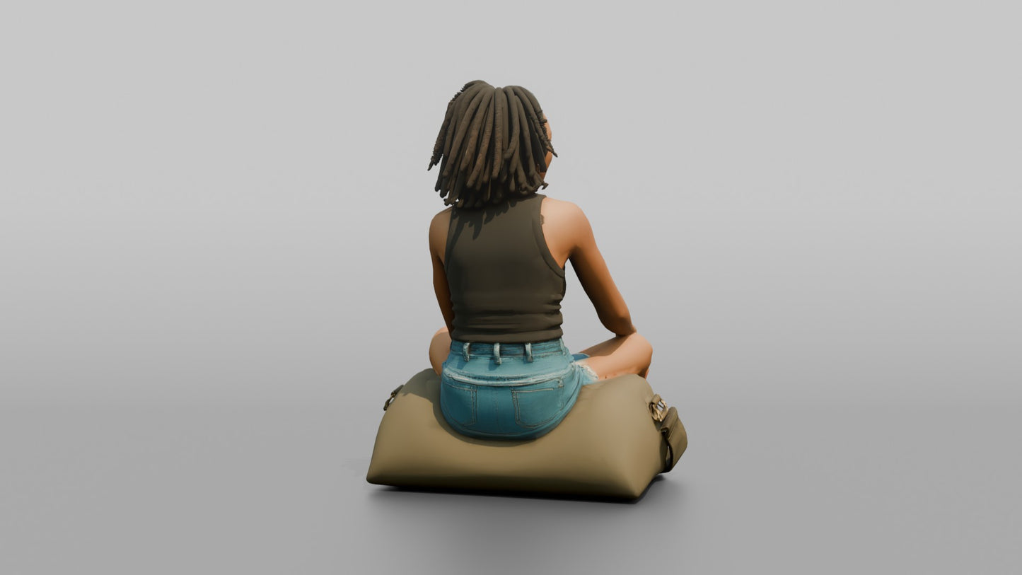 Vacationer Wearing Denim Shorts And Tank Top
