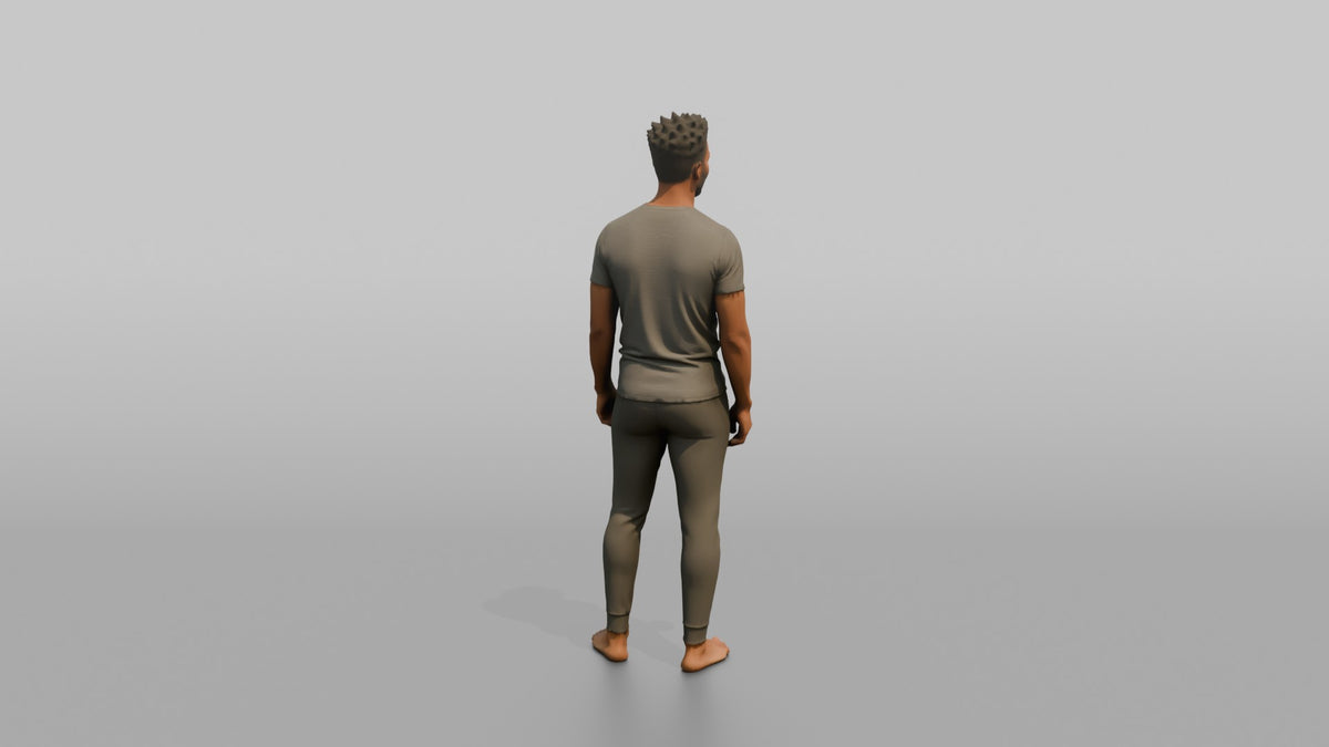 Fitness Influencer Man Standing With A Subtle Smile, Hands At Sides - 3D character model, view 3