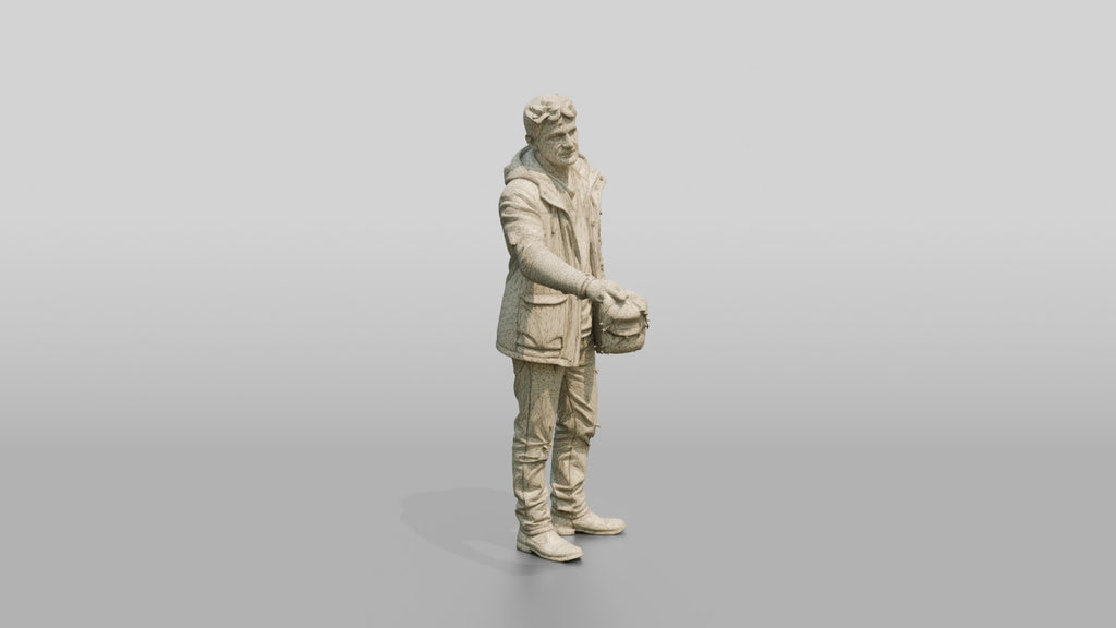 Homeless Man Holding Out a Tattered Baseball Cap