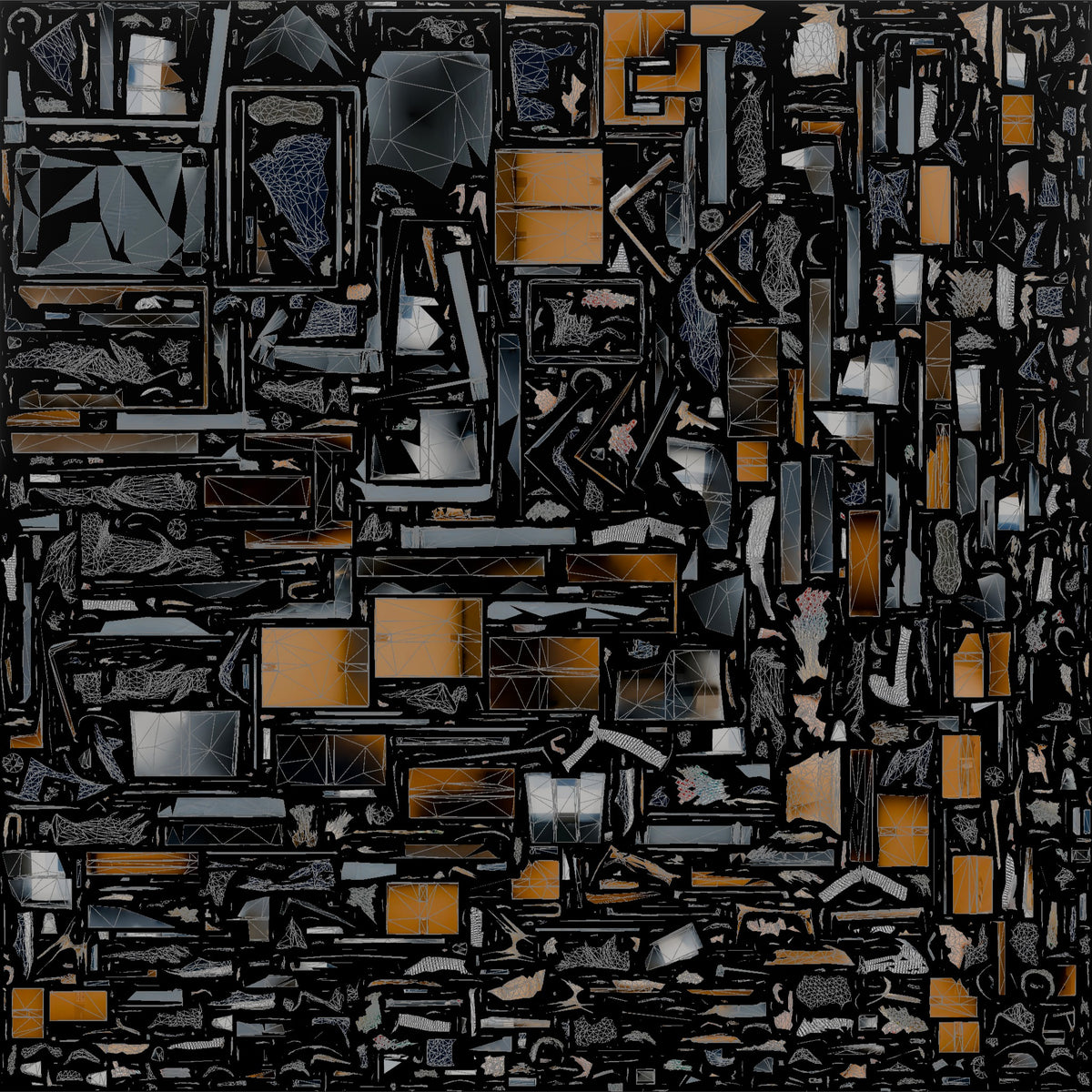 Woman with Parcel Hand Truck - UV layout, base color map
